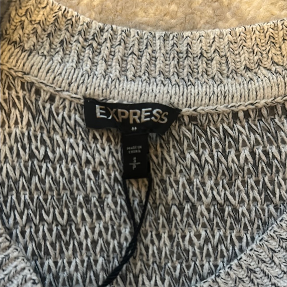 Express Women's Gray shoulderless Sweater - Picture 3 of 4